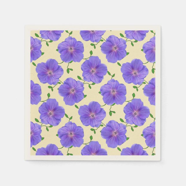 Serviette En Papier Floral Sweet Blue Garden Flowers sur n'importe que (Devant)