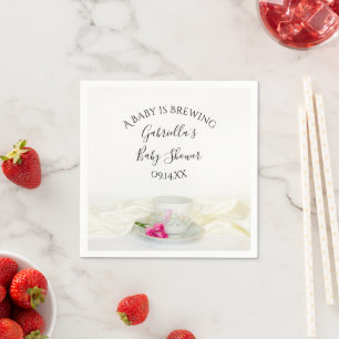 Serviette En Papier Floral Tea Cup Rose Roses bébé brasse Douche