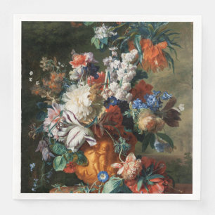 Serviette En Papier Floral vintage Jan van Huysum Bouquet de fleurs