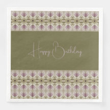 Floral Violet Avec Vert Sage