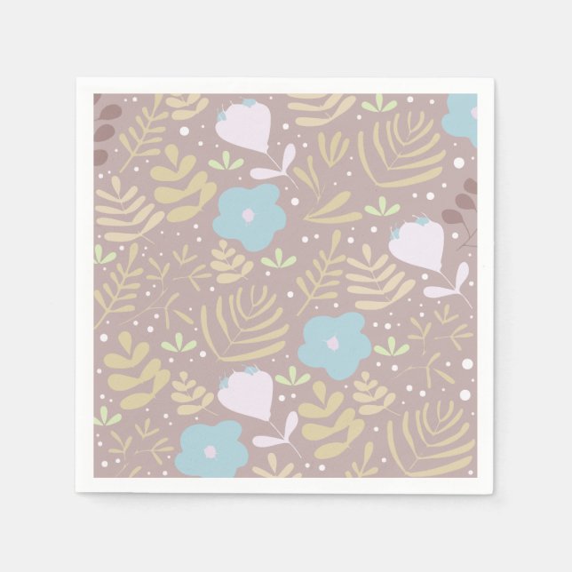 Serviette En Papier Florale minimal  (Devant)