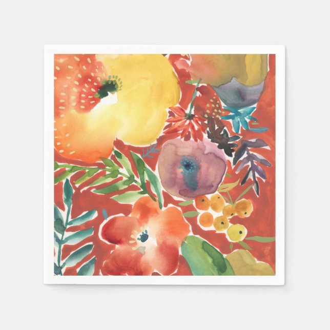 Serviette En Papier Flore abondante III (Devant)