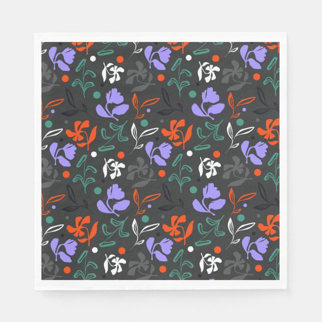 Serviette En Papier Flore au crépuscule (Devant)