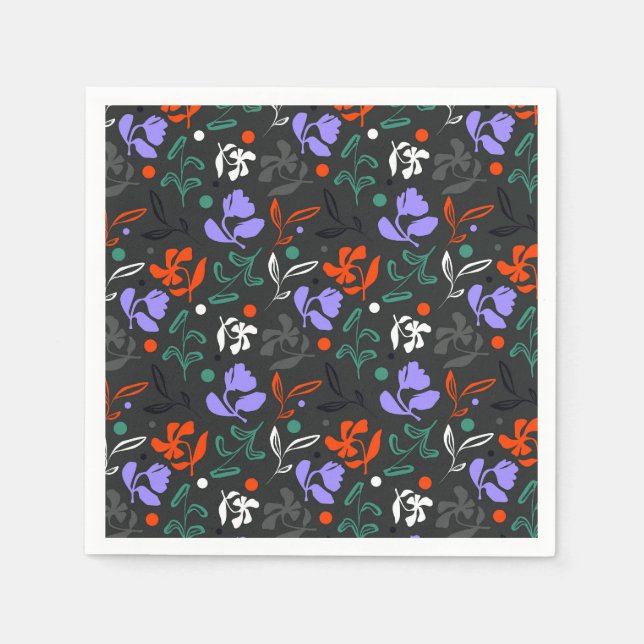 Serviette En Papier Flore au crépuscule (Devant)