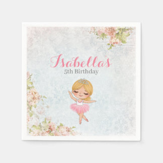 Serviette En Papier Flore Ballerina Anniversaire Papier Partie Napkins