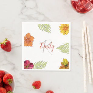 Serviette En Papier Flore d'Aloha Hawaïen