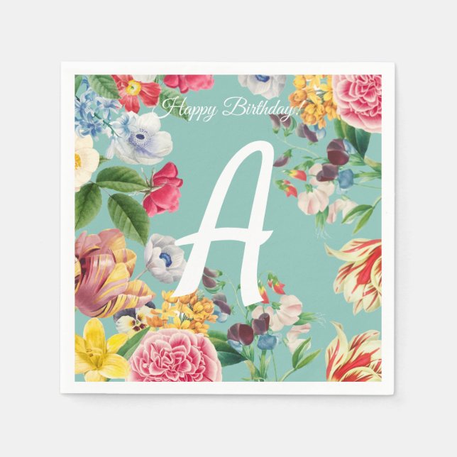 Serviette En Papier Flore personnalisable (Devant)