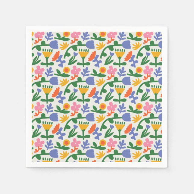 Serviette En Papier Flore printanière (Devant)