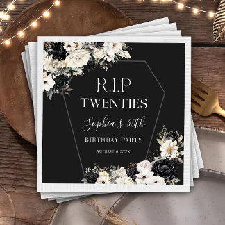 Serviette En Papier Flore Rip 20s 30e anniversaire de fête Napkins