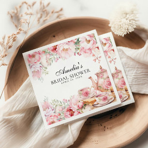 Serviette En Papier Flore rose pâle après-midi Tea Party Douche