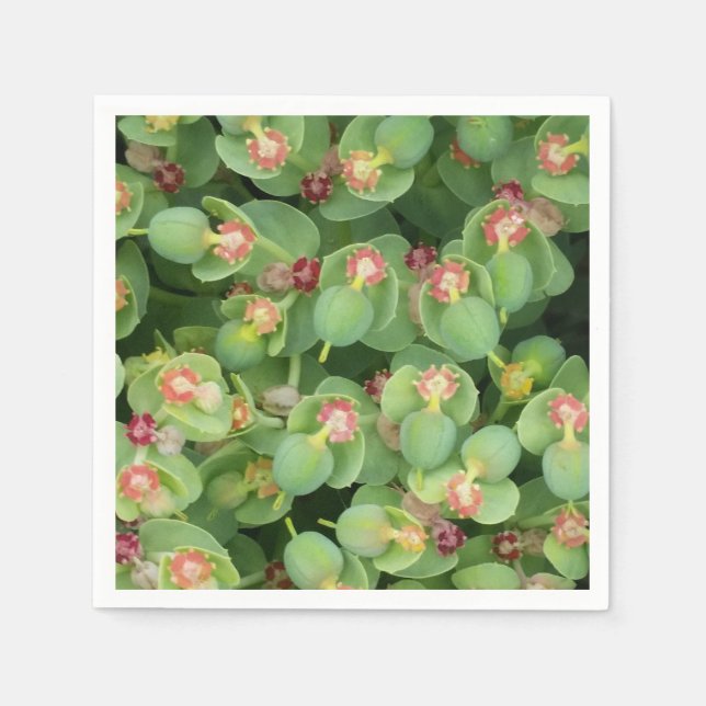 Serviette En Papier Flore verte minuscule (Devant)