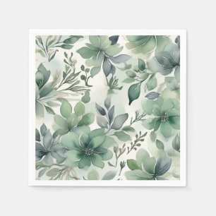 Serviette En Papier Flore verte sans joint