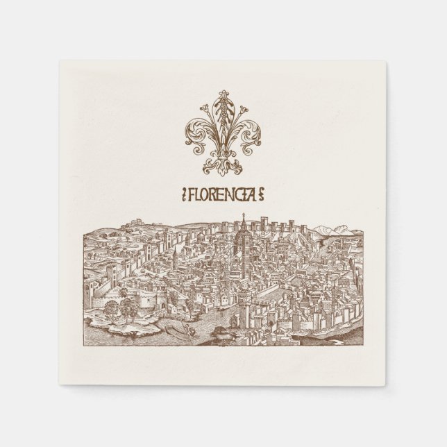 Serviette En Papier Florence, coupe médiévale (Devant)