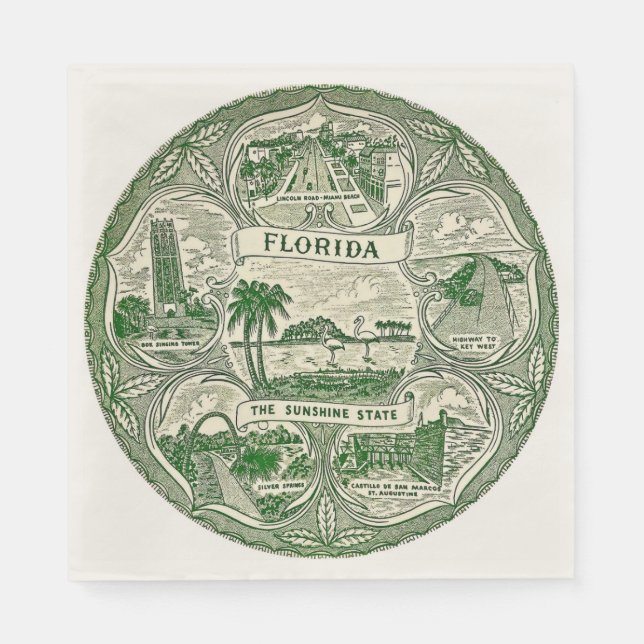 Serviette En Papier Floride l'État du Soleil  (Devant)