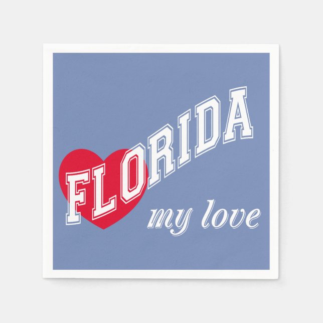 Serviette En Papier Floride mon amour (Devant)