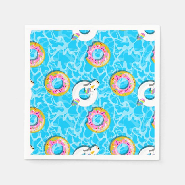 Serviette En Papier Flottes Unicorne & Donut (Devant)