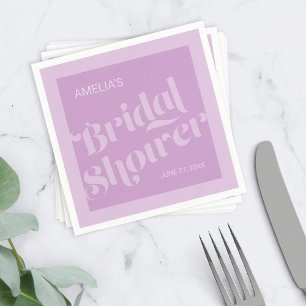 Serviette En Papier Flourissant Typographie Lavender Lilac Fête des ma