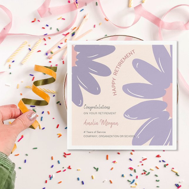 Serviette En Papier Flower Employé Bonne Partie de retraite (Flower Employee Staff Happy Retirement Party Napkins)