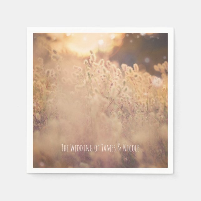 Serviette En Papier Flower Field Réception Mariage campagnard rustique (Devant)