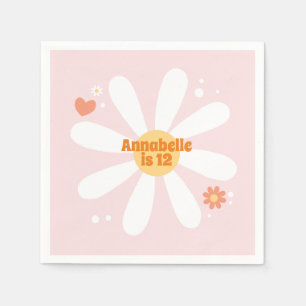 Serviette En Papier Flower Party 60 hippie fête d'anniversaire Napkins