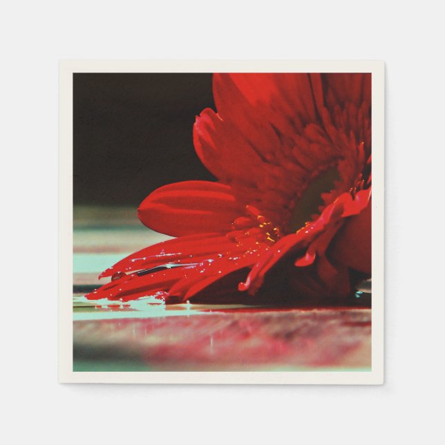 Serviette En Papier Flower rouge (Devant)