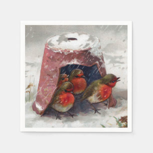 Serviette En Papier Flowerpot Shelter pour Robins Anglais