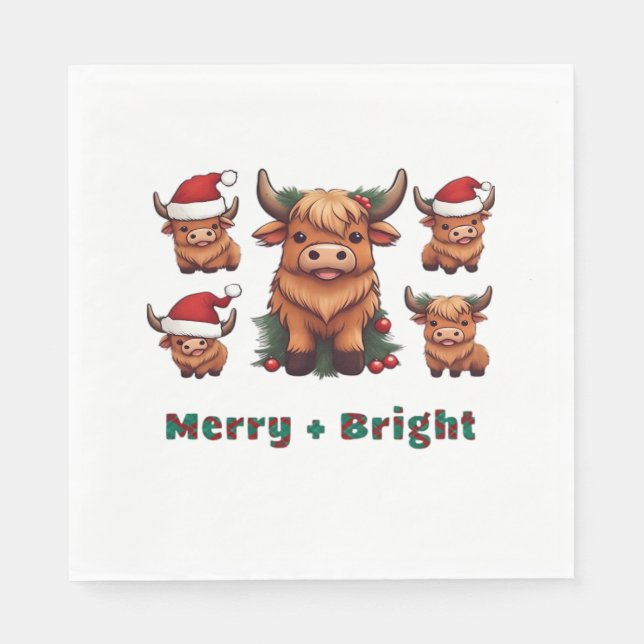 Serviette En Papier Fluffy Baby Highland Cow Boire Café T- (Devant)