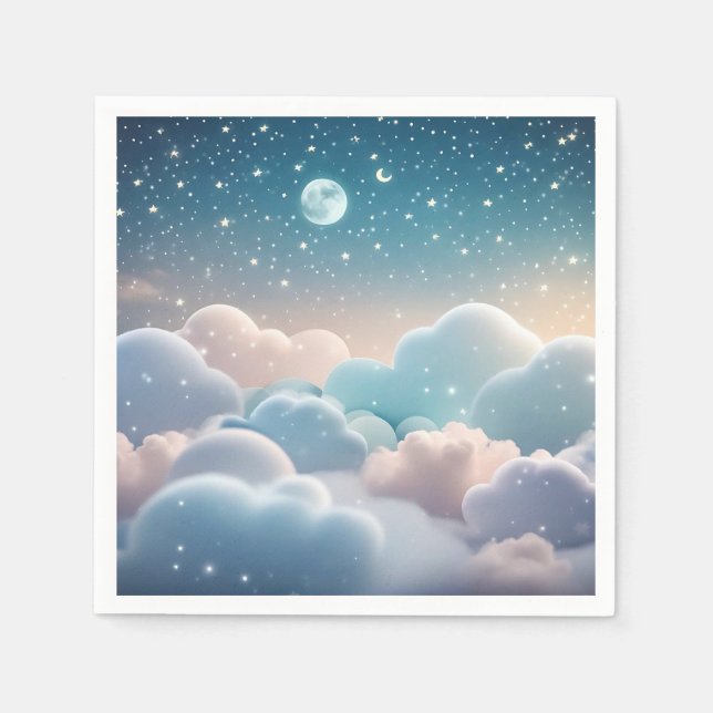 Serviette En Papier Fluffy Cloud Pastel (Devant)