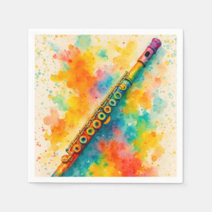 Serviette En Papier Flûte d'aquarelle vive