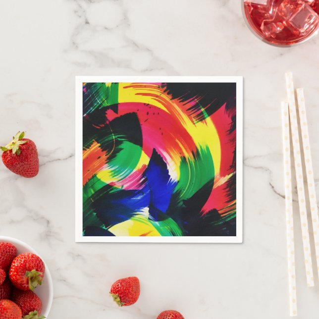 Serviette En Papier Flux Abstrait Wave Fine Art (En situation)