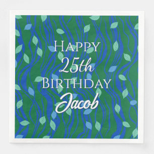 Serviette En Papier Flux Élémentaire Émeraude Vert Bleu Cobalt avec Fe