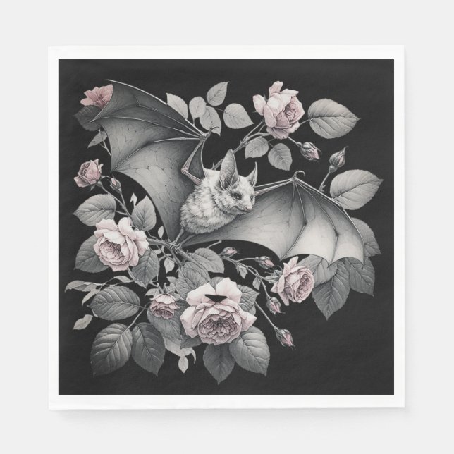 Serviette En Papier Flying Bat Halloween (Devant)