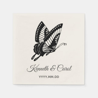 Serviette En Papier Flying Butterfly Custom Name Paper Napkin