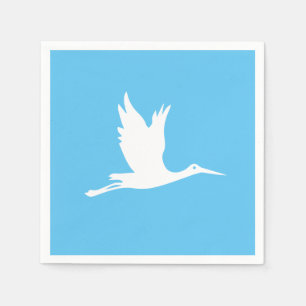 Serviette En Papier Flying white stork
