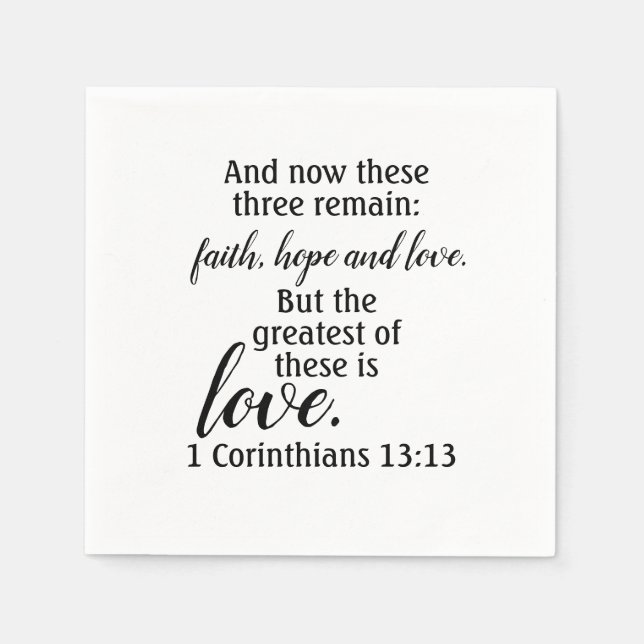Serviette En Papier Foi Espoir et amour (Devant)