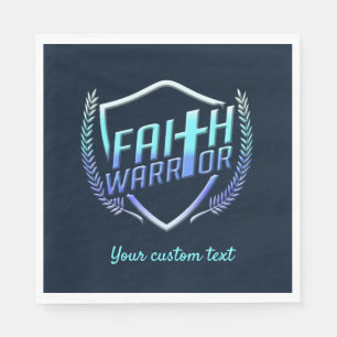 Serviette En Papier Foi guerrier Christian Bleu pourpre Ombre