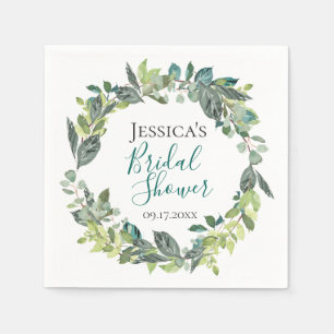 Serviette En Papier Foliage de jardin bohème Wreath Personnalisé
