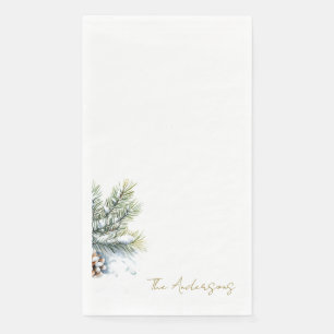 Serviette En Papier Foliage d'hiver Script de vacances personnalisé