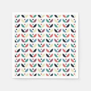 Serviette En Papier Folk Art Floral Motif géométrique