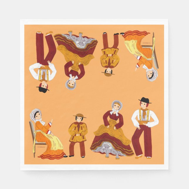 Serviette En Papier Folklore de Lorraine, France (Devant)