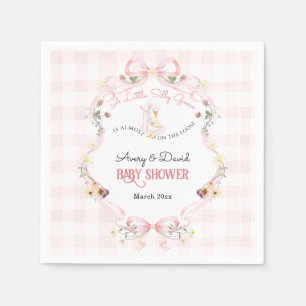 Serviette En Papier Folle Oie Editable Baby Shower Arc Rose