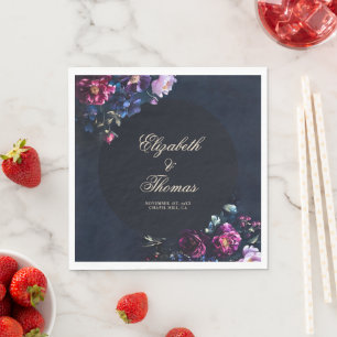 Serviette En Papier Foncé romantique Moody Florals gothique Noir Maria