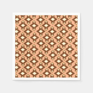 Serviette En Papier Fond d'écran Art Déco Motif, corail et Brown