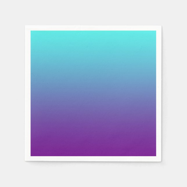 Serviette En Papier Fond dégradé simple violet turquoise bleu (Devant)