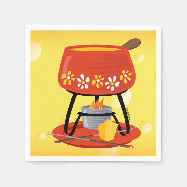 Serviette En Papier Fondue de fromage (Devant)