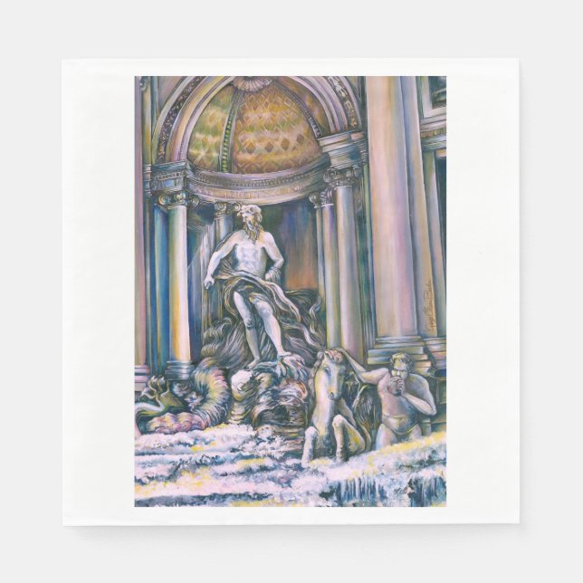 Serviette En Papier Fontana Di Trevi, Roma (Devant)