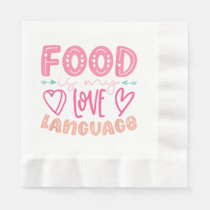 Serviette En Papier Food Is My Love Language - Retro Food Lover Chef C