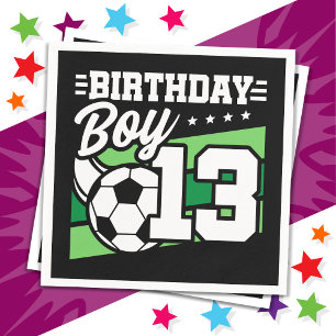Serviette En Papier Football 13 ans Football Enfants 13e anniversaire 