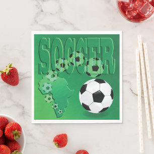 Serviette En Papier Football Afrique Vert Gras Football