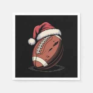 Serviette En Papier Football américain Santa Hat Sports Noël